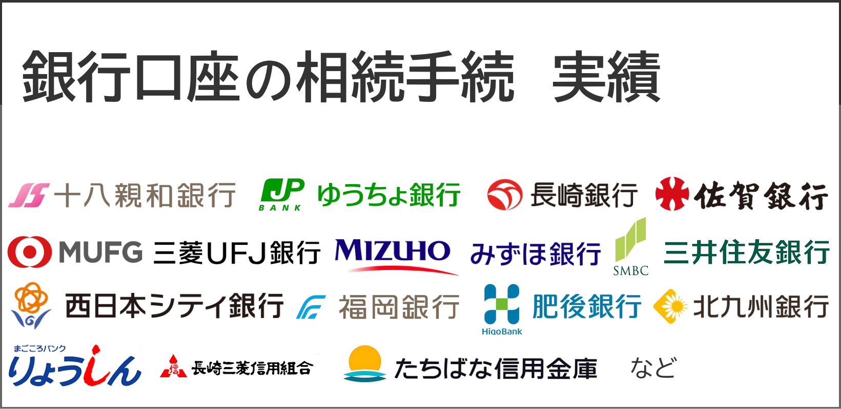銀行口座の相続手続　実績